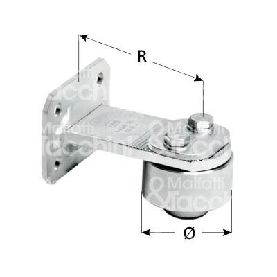 Comunello 86pstg cardine superiore con piastra a fissare art. 86pstg acciaio zincato regolabile si Ø mm 70 l mm 130 x portata 500 kg