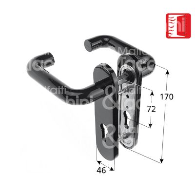 Corbin pan210004 coppia maniglia per porte tagliafuoco quadro 9 ambidestra