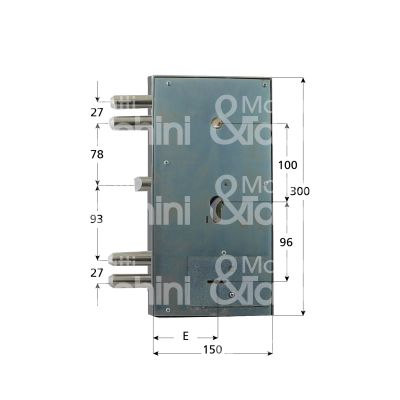 Corni 1330865dx serratura plurisistema con cilindro dipendente triplice e 80 dx 2 catenacci piÙ scrocco e 2 servizio int. cat. 27 sporg. 3,5