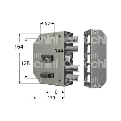 Cr 2050dx serratura applicare doppia mappa laterale e 60 dx 4 catenacci piÙ scrocco int. cat. 28