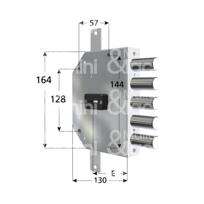 Cr 210528dx serratura doppia mappa per blindata triplice e 60 dx 5 catenacci int. cat. 28 sporg. 3,5