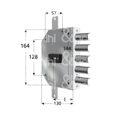 Cr 220528dx serratura doppia mappa per blindata triplice e 60 dx 5 catenacci int. cat. 28 sporg. 3,5