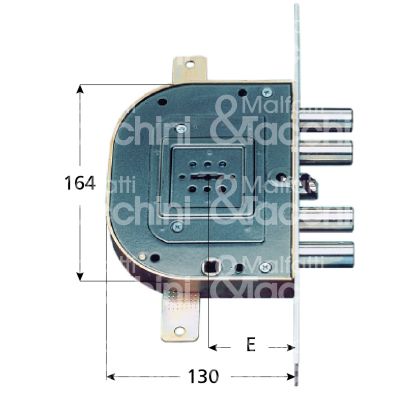 Cr 225128dx serratura doppia mappa per blindata da infilare triplice e 60 dx 4 catenacci piÙ scrocco int. cat. 28