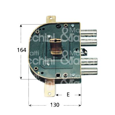 Cr 225528dx serratura doppia mappa per blindata triplice e 60 dx 4 catenacci piÙ scrocco int. cat. 28 sporg. 3,5