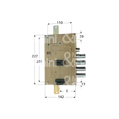 Cr 275628 serratura doppia mappa per blindata plurisistema triplice e 68 ambidestra 4 catenacci piÙ scrocco int. cat. 28 con servizio indipendente