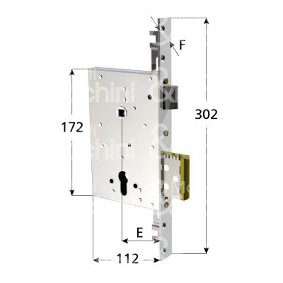 Cr 8000pe serratura infilare per infissi legno/ferro 4 mandate cilindro sagomato 60 triplice catenaccio piÙ scrocco