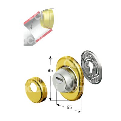 Disec bd16br protettore incasso interasse fori mm 38 misura Ø 50 profondita' mm 25 bronzato