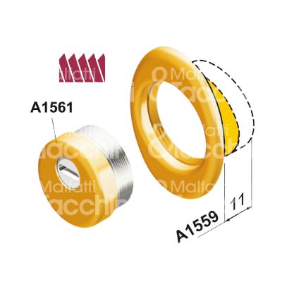 Disec bd250nol protettore monolito interasse fori mm 38 misura Ø 54 profondita' mm 25 ottone lucido