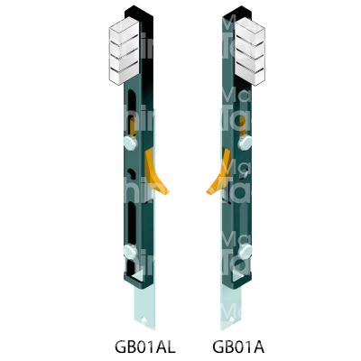 Disec gb01aan blocca tapparella con allarme sonoro art. gb01aan mano dx chiusura 1 rostro alluminio nero l mm 20 x h mm 370 x p mm 47
