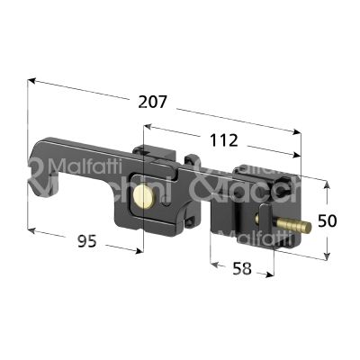 Disec sp01fn blocco persiane sp-block art. sp01 acciaio nero l mm 207 x