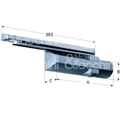 Dorma ts90a chiudiporta aereodinamico completo con braccio ts90 argento forza 3÷4 portata kg max 60÷80