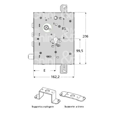 Mul-t-lock cg10537a serratura blindata a cilindro triplice e 89 ambidestra 3 catenacci piÙ scrocco int. cat. 37 sporg. 5