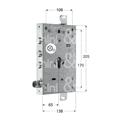 Mul-t-lock lctm10328b serratura blindata a cilindro triplice e 63 ambidestra 4 catenacci piÙ scrocco int. cat. 28 sporg. 3,5