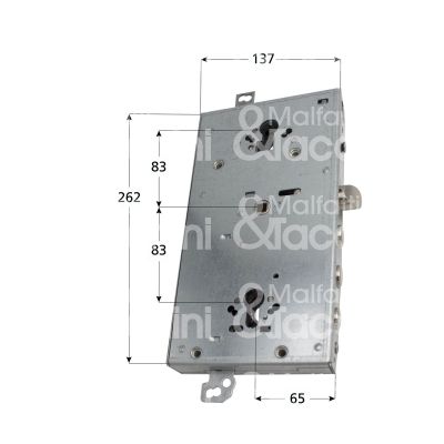 Mul-t-lock cts0413370 serratura per blindata a doppio cilindro triplice e 64 ambidestra 3 catenacci più scrocco e limitatore d'apertura int. cat. 37 sporg. 13