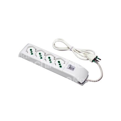 Fme fanton 4101004 multipresa 4 posti con interruttore art. 4101004 bianco uscite frontali 4 prese 2p+t 16a bipasso/schuko - cavo 1,5 mt. spina 2p+t 10a limitatore termico sovraccarico