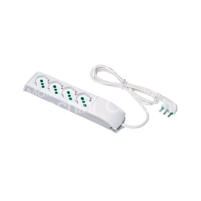 Fme fanton 410110 multipresa 4 posti art. 410110 bianco uscite frontali 4 prese 2p+t 16a bipasso/schuko - cavo 1,5 mt. spina 2p+t 16a