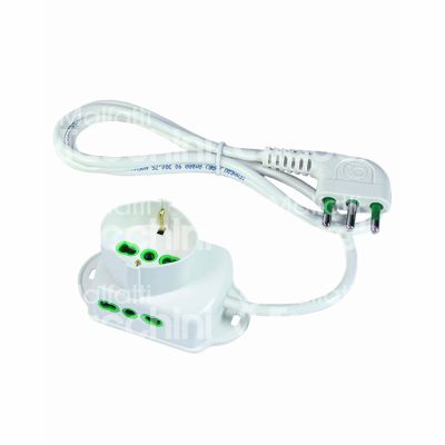 Fme fanton 42105 multipresa 3 posti art. 42105 bianco uscite frontali 1 presa 2p+t 16a bipasso/schuko - uscite laterali 2 prese 2p+t 16a bipasso cavo 1,5 mt. spina 2p+t 16a