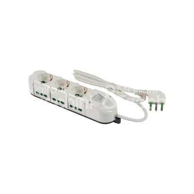 Fme fanton 49122 multipresa 9 posti con interruttore art. 49122 bianco uscite frontali 3 prese 2p+t 16a bipasso/schuko - uscite laterali 6 prese 2p+t 16a bipasso cavo 1,5 mt. spina 2p+t 16a