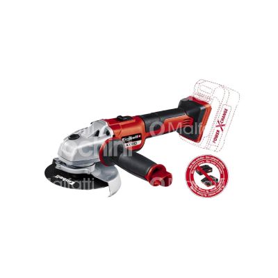 Einhell 4431151 smerigliatrice angolare a batteria solo te-ag 18/125 li gamma x-change linea expert plus potenza 18 v batteria senza Ø disco mm 125 / mm 115 peso senza batteria kg 1,54