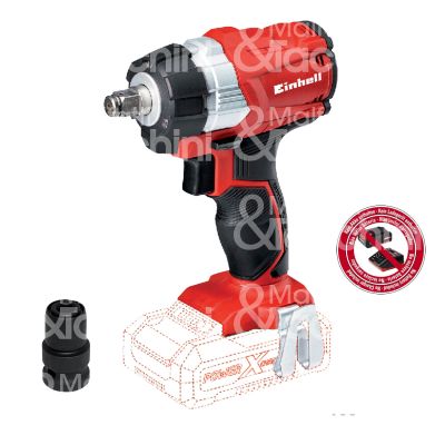 Einhell 4510040 avvitatore a impulsi solo te-cw 18 li gamma x-change linea expert plus potenza 18 v batteria senza serraggio quadro 1/2 pollici peso senza batteria kg 1,1