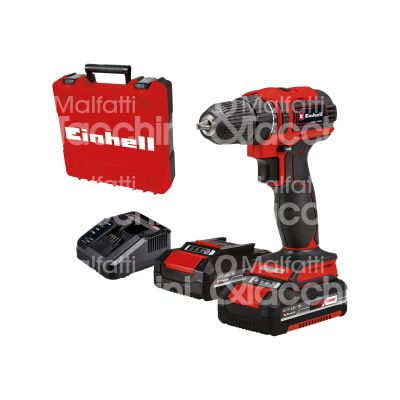 Einhell 4513995 trapano a batteria in valigetta te-cd 18/40 gamma x-change potenza 18 v batteria 2 x 2,0 ah serraggio autoserrante peso con batteria kg 1,2