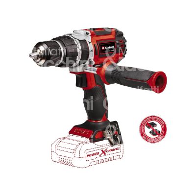 Einhell 4514205 trapano con percussione a batteria tp-cd 18/60 li-solo gamma x-change potenza 18 v batteria senza serraggio mm 13 peso senza batteria kg 1,37