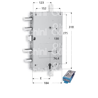 Fiam 11204015 serratura plurisistema con cilindro indipendente triplice e 105 ambidestra 3 catenacci piÙ scrocco e 1 servizio sporg. 40