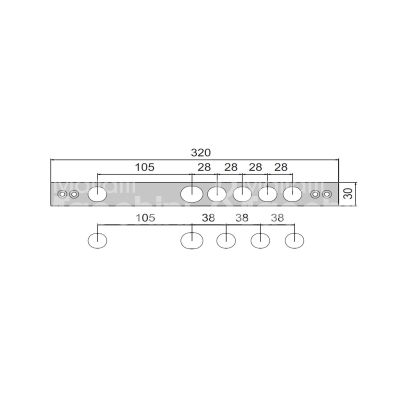 Fiam 20608fp038 contropiastra metallo per blindata interasse 38 ambidestra