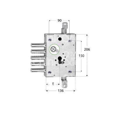 Fiam 26620832 serratura blindata a cilindro triplice e 63 ambidestra 5 catenacci int. cat. 32 sporg. 8