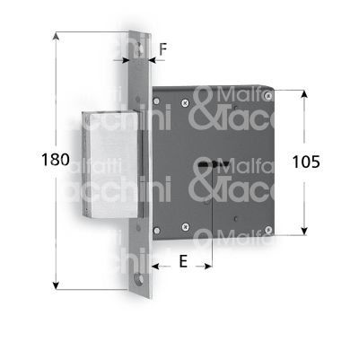 Fiam 31310040 serratura doppia mappa da infilare laterale e 40 solo catenaccio 4 mandate ambidestra kd