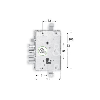 Fiam 66833280gb serratura blindata a cilindro triplice e 64 ambidestra 4 catenacci piÙ scrocco int. cat. 28 sporg. 30