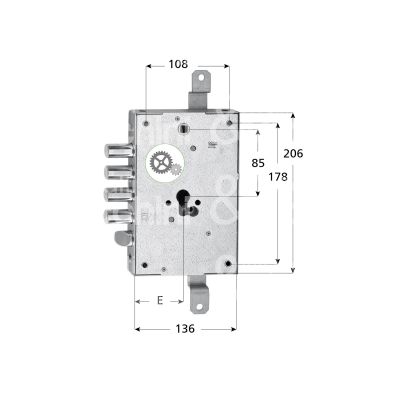 Fiam 6s803280g8 serratura blindata a cilindro triplice e 73 ambidestra 4 catenacci piÙ scrocco int. cat. 28 sporg. 3,5