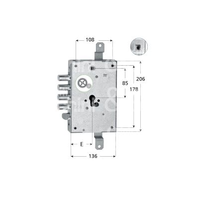 Fiam 66803280g0 serratura blindata a cilindro triplice e 63 ambidestra 4 catenacci piÙ scrocco int. cat. 28 sporg. 3,5