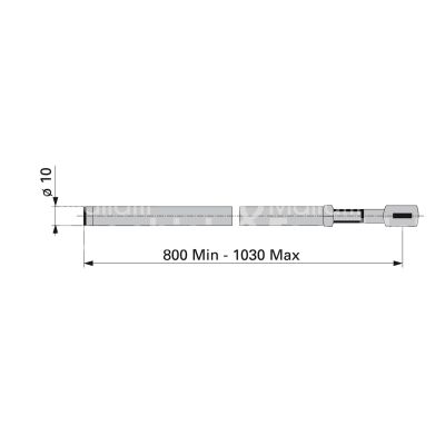 Fiam 99990016 aste per serrature da infilare zincata misura mm 800 ÷ 1030 Ø 10