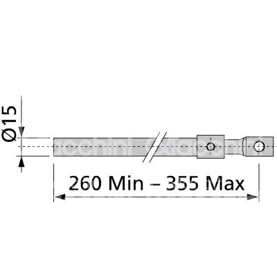 Fiam 99990019 asta terminale zincata misura mm 260 ÷ 355 Ø 15