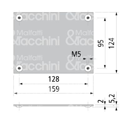 Fiam 99990031 piastra di fissagaggio per fiam 103 misura mm 124 x 159