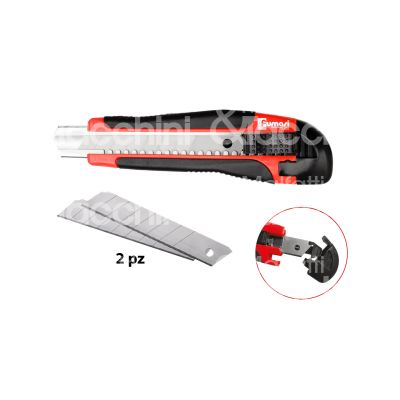 Fumasi 232101 cutter art. 232101 larghezza mm 18 lama spezzare impugnatura abs guidalama acciaio inossidabile set 2 lame fermalama pulsante