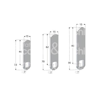 Giussani serrature 292 levetta ricambio lunghezza mm 62 zincata