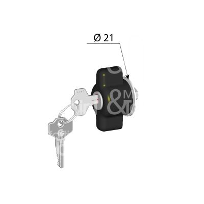 Giussani serrature p5a1ka pomolo p5a Ø 21 lunghezza mm 10 dx chiave piatta ka rotazione 180° 2 estrazione nero