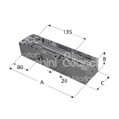 Geze 028348 chiudiporta aereodinamico solo corpo ts3000 argento forza 1÷4 portata kg max 80