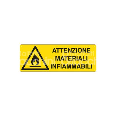 Cartelli segnalatori e1710k cartello segnaletico materiale infiammabile alluminio colore giallo l mm 350 h mm 125 p mm 1