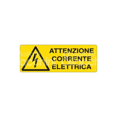 Cartelli segnalatori e1743k cartello segnaletico corrente elettrica alluminio colore giallo l mm 350 h mm 125 p mm 1