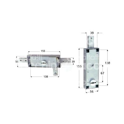 Idm 2306+3006 serratura per basculante foro doppia mappa / chiave 6 leve cifratura ka cp