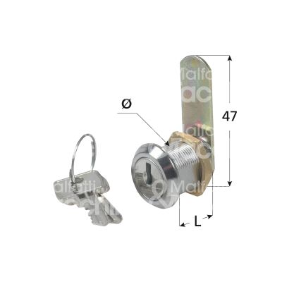 Ibfm 150020 serratura universale a leva Ø 19 lunghezza mm 20 ambidestra chiave piatta kd rotazione 180° 2 estrazione cromata