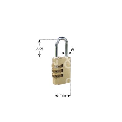 Ibfm 2230cc lucchetto a combinazione mm 28