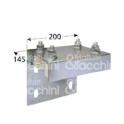 Ibfm 467/l piastra guida per cancelli 4 rulli ad angolo art. 467/l acciaio zincato Ø mm 42 regolazione mm 25/50 l mm 200 h mm 45 p mm 146