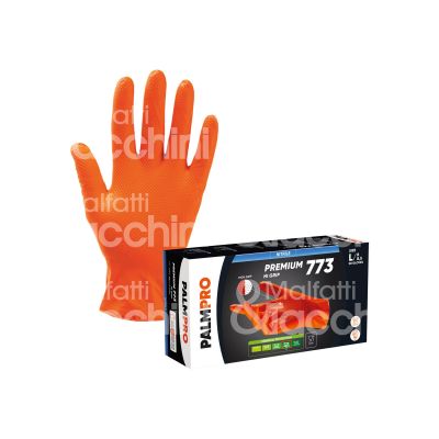 Icoguanti 773m guanto monouso hi-grip materiale nitrile taglia m colore arancione spessore mm 0,16 lunghezza mm 240 confezione pz 50