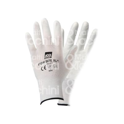 Icoguanti puwm guanto spalmato mechanical safety 101 materiale palmo poliuretano sintetico taglia 7/m colore bianco