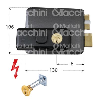 Iseo 53n1151 elettroserratura da applicare con mandata laterale e 50/80 dx foro tondo 1 mandate