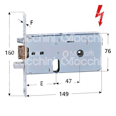 Iseo 5506010 elettroserratura per fasce laterale e 60 ambidestra foro ovale 2 mandate frontale 16 x 160